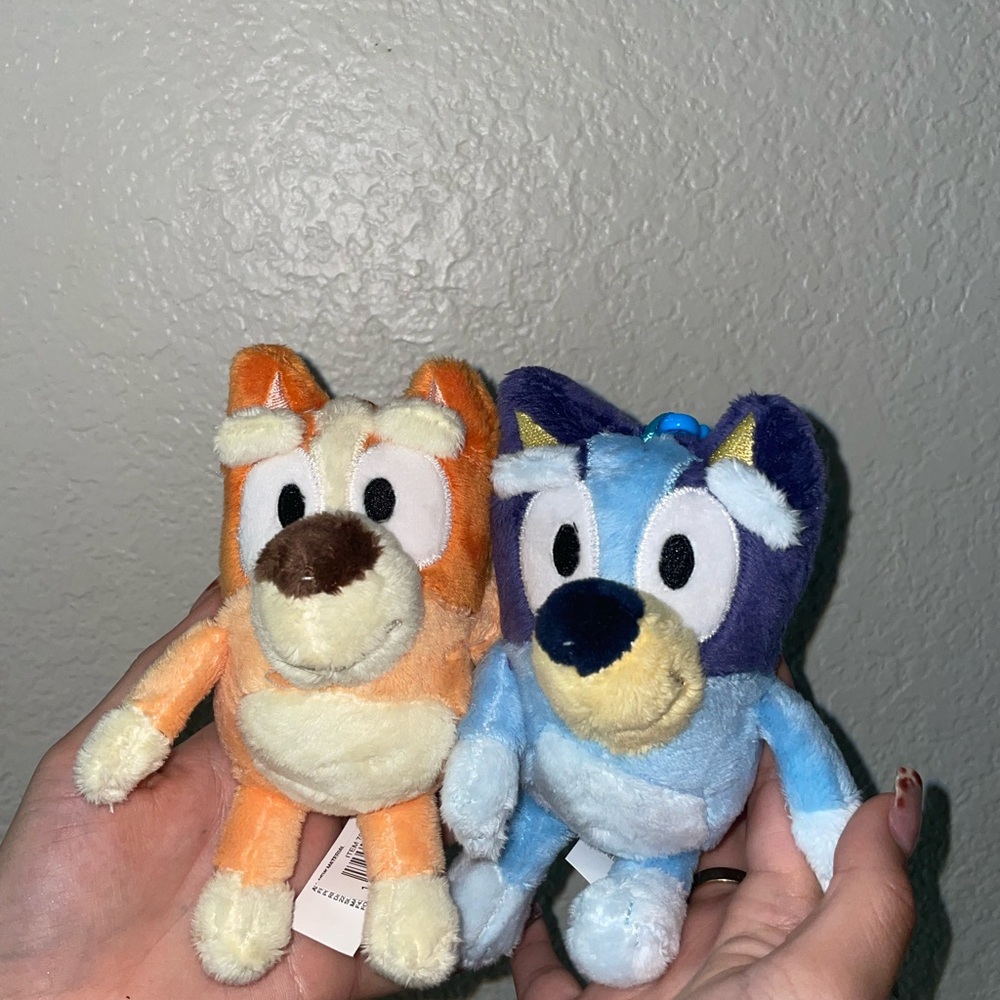 Blue and Orange Plush Toy Set